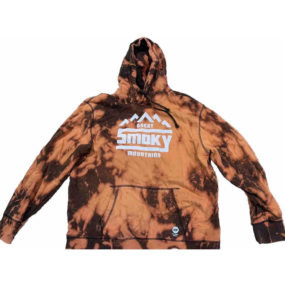 Great Smoky Mountains Reflective Logo -Tye Dye Hoodie - Size XL / National Parks